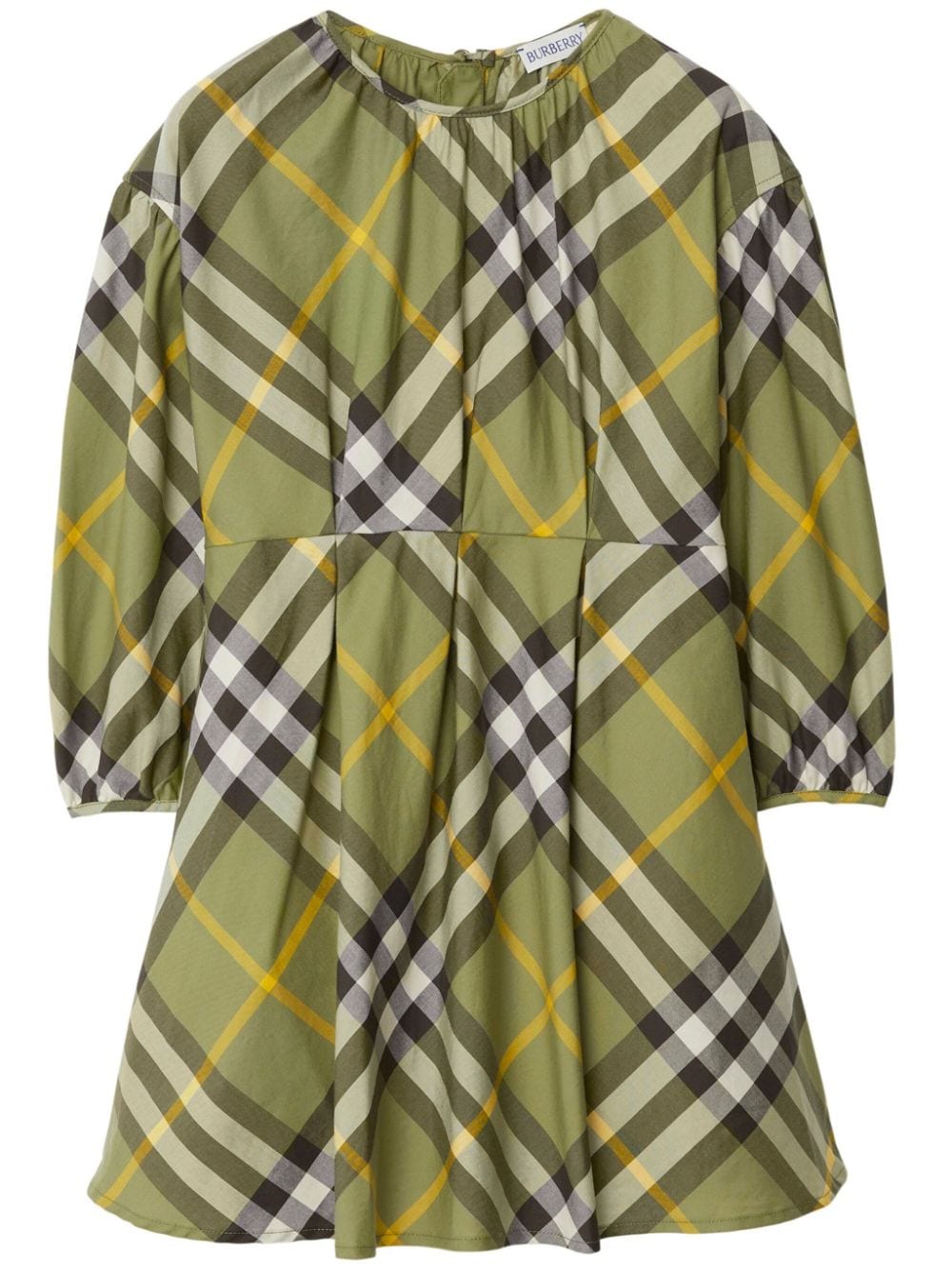 Burberry Kids Savannah checkered cotton A-line dress - Green von Burberry Kids