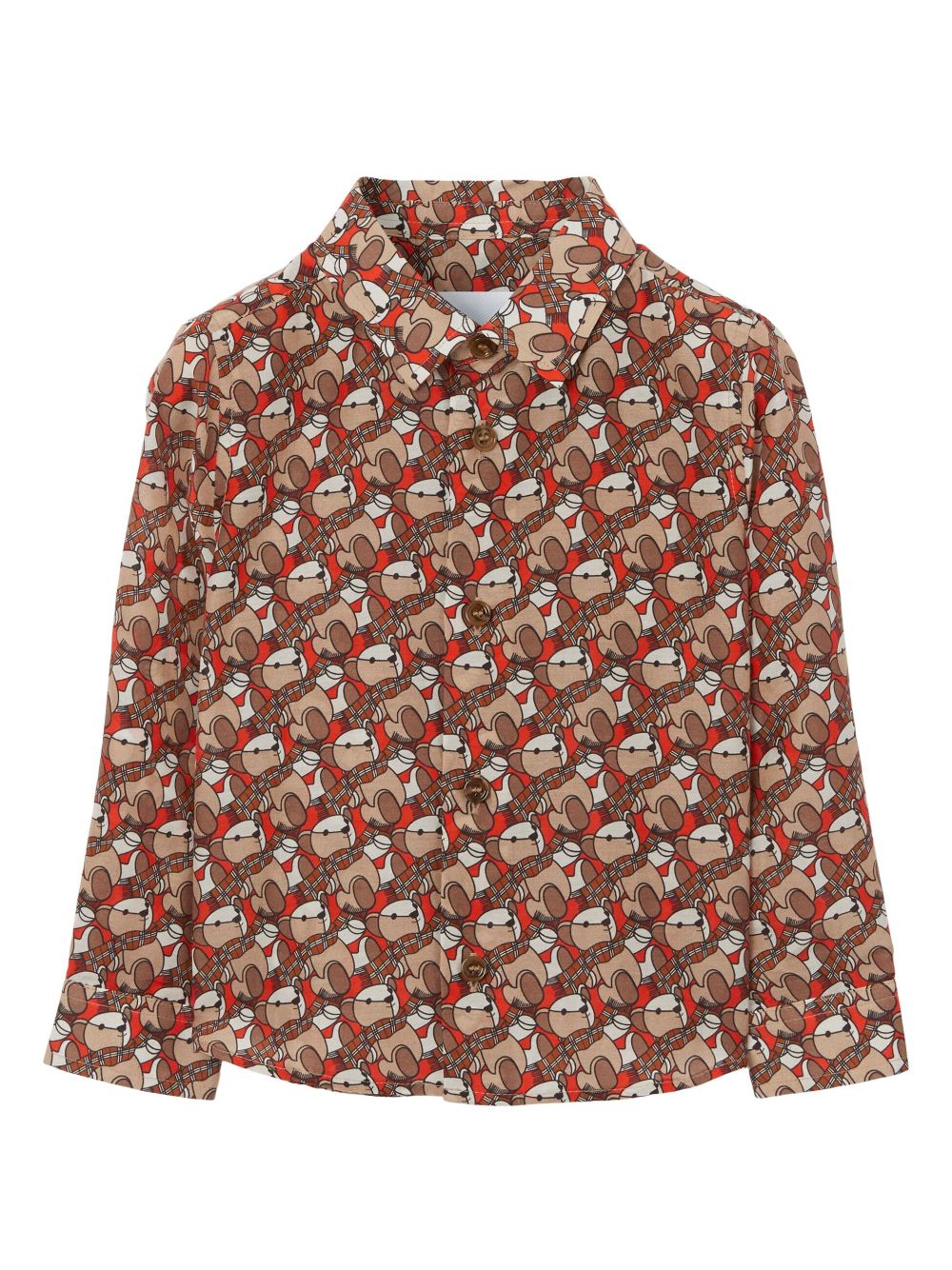 Burberry Kids Thoma Bear print cotton-silk shirt - Orange von Burberry Kids