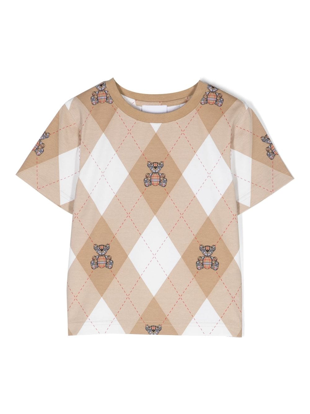 Burberry Kids Thomas Bear argyle-print cotton T-shirt - Neutrals von Burberry Kids