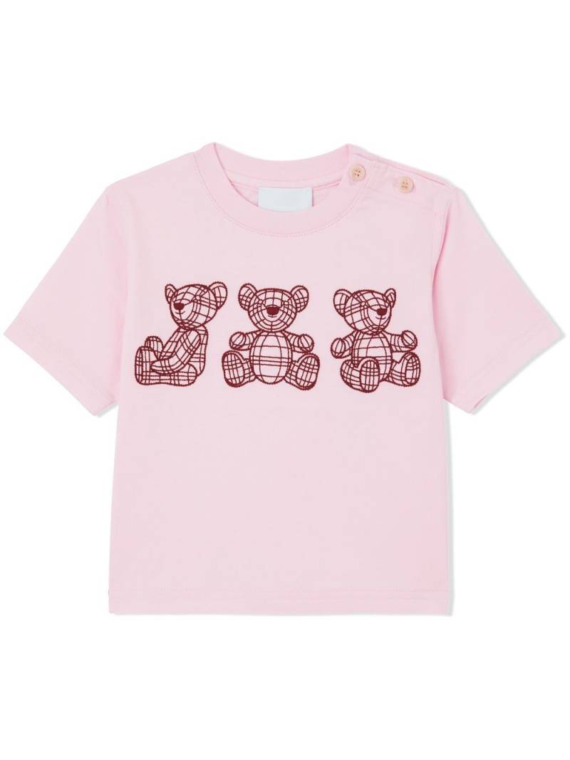 Burberry Kids Thomas Bear-embroidered cotton T-shirt - Pink von Burberry Kids