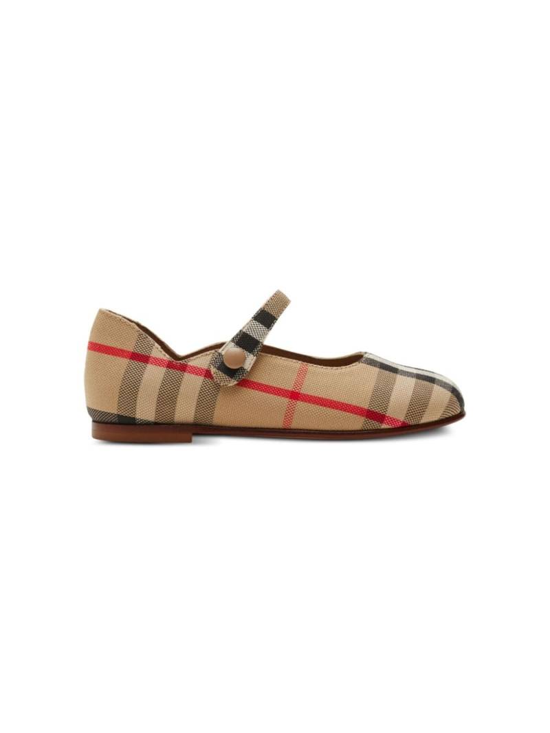 Burberry Kids Vintage Check Mary Jane ballerinas - Neutrals von Burberry Kids