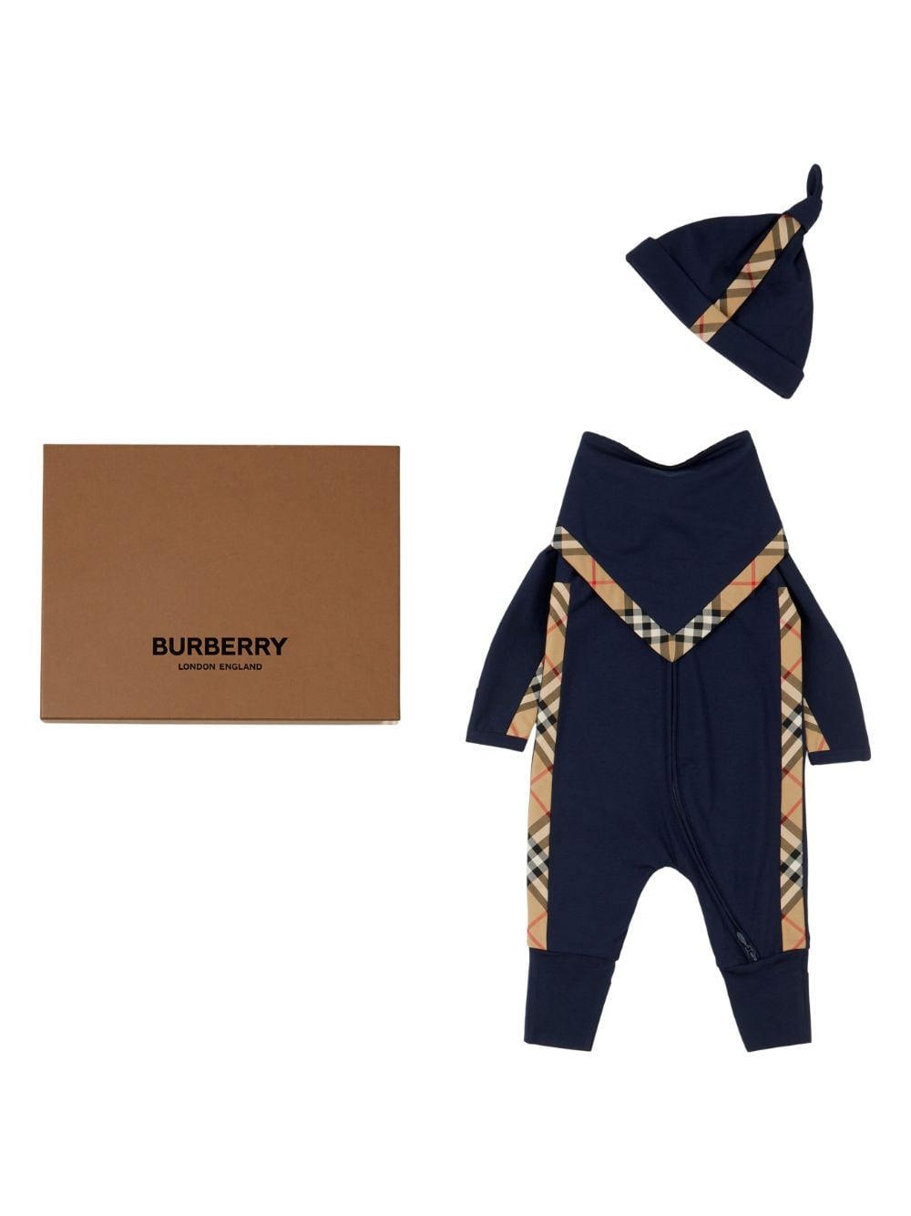 Burberry Kids Vintage-Check babygrow set - Blue von Burberry Kids