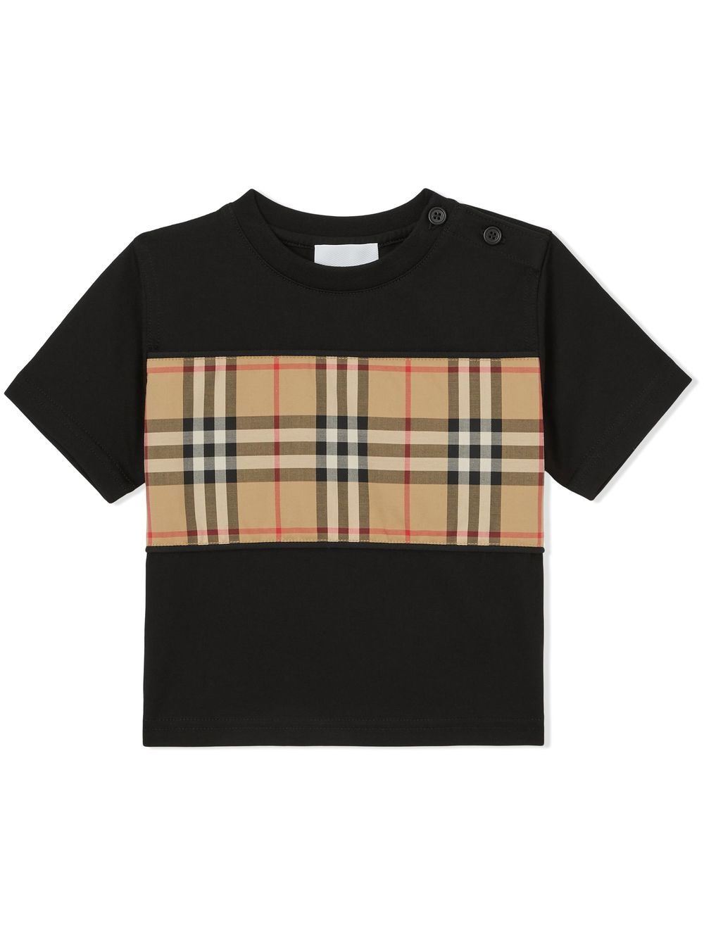 Burberry Kids Vintage Check panel T-shirt - Black von Burberry Kids