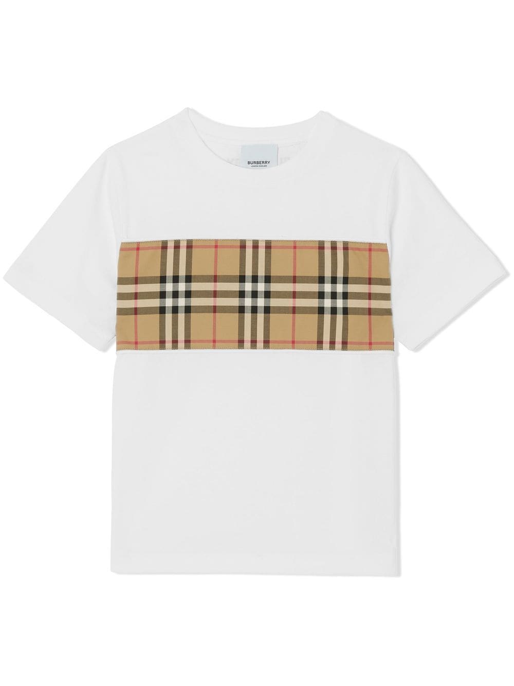 Burberry Kids Vintage Check-panelled cotton T-shirt - White von Burberry Kids