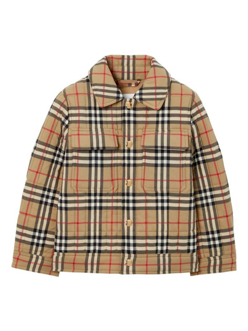 Burberry Kids Vintage Check-pattern quilted jacket - Neutrals von Burberry Kids