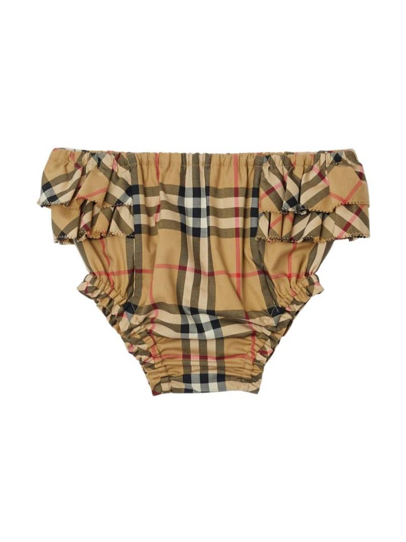 Burberry Kids Vintage check cotton bloomers - Neutrals von Burberry Kids