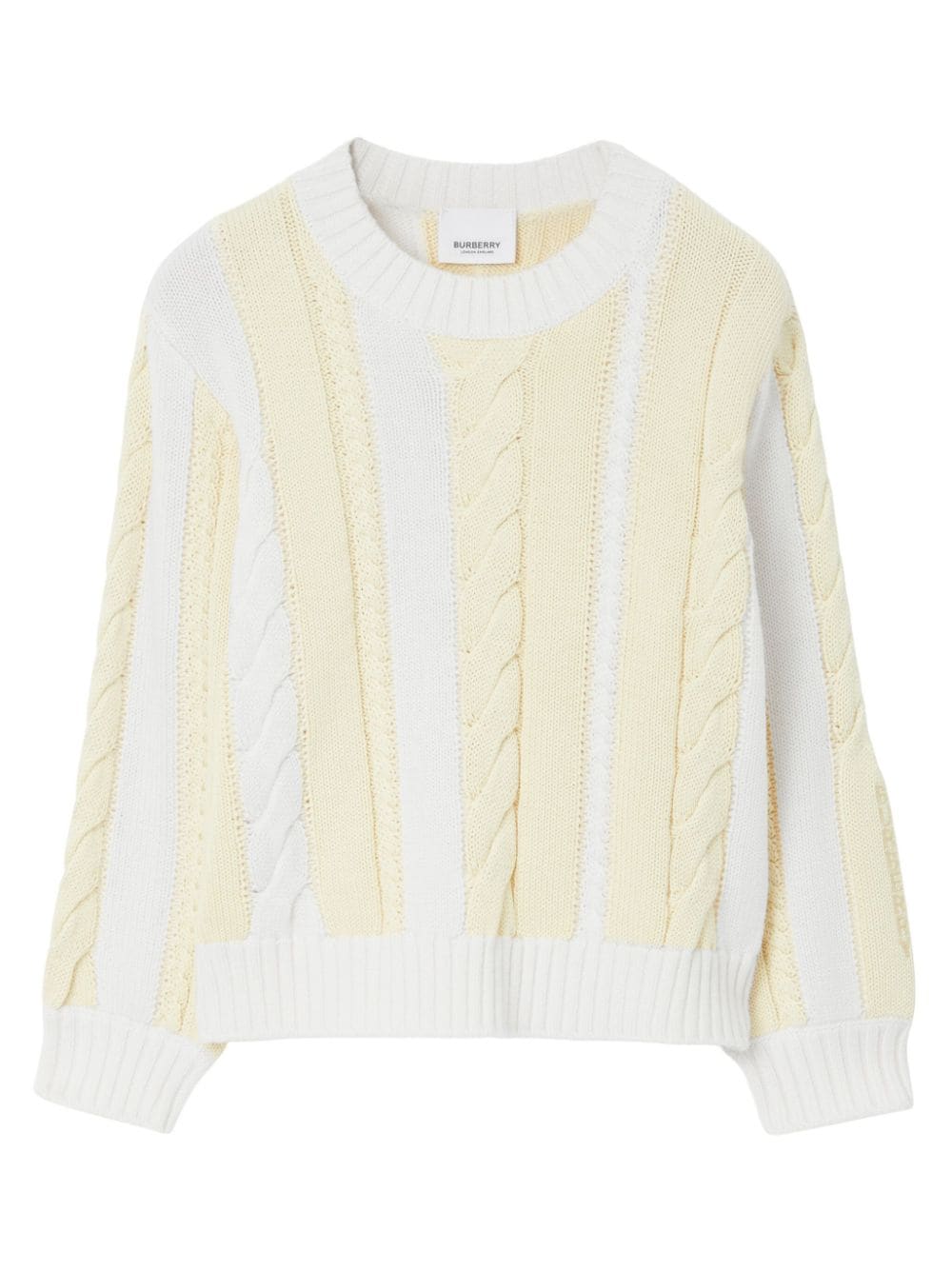 Burberry Kids cable-knit wool-cotton jumper - Yellow von Burberry Kids