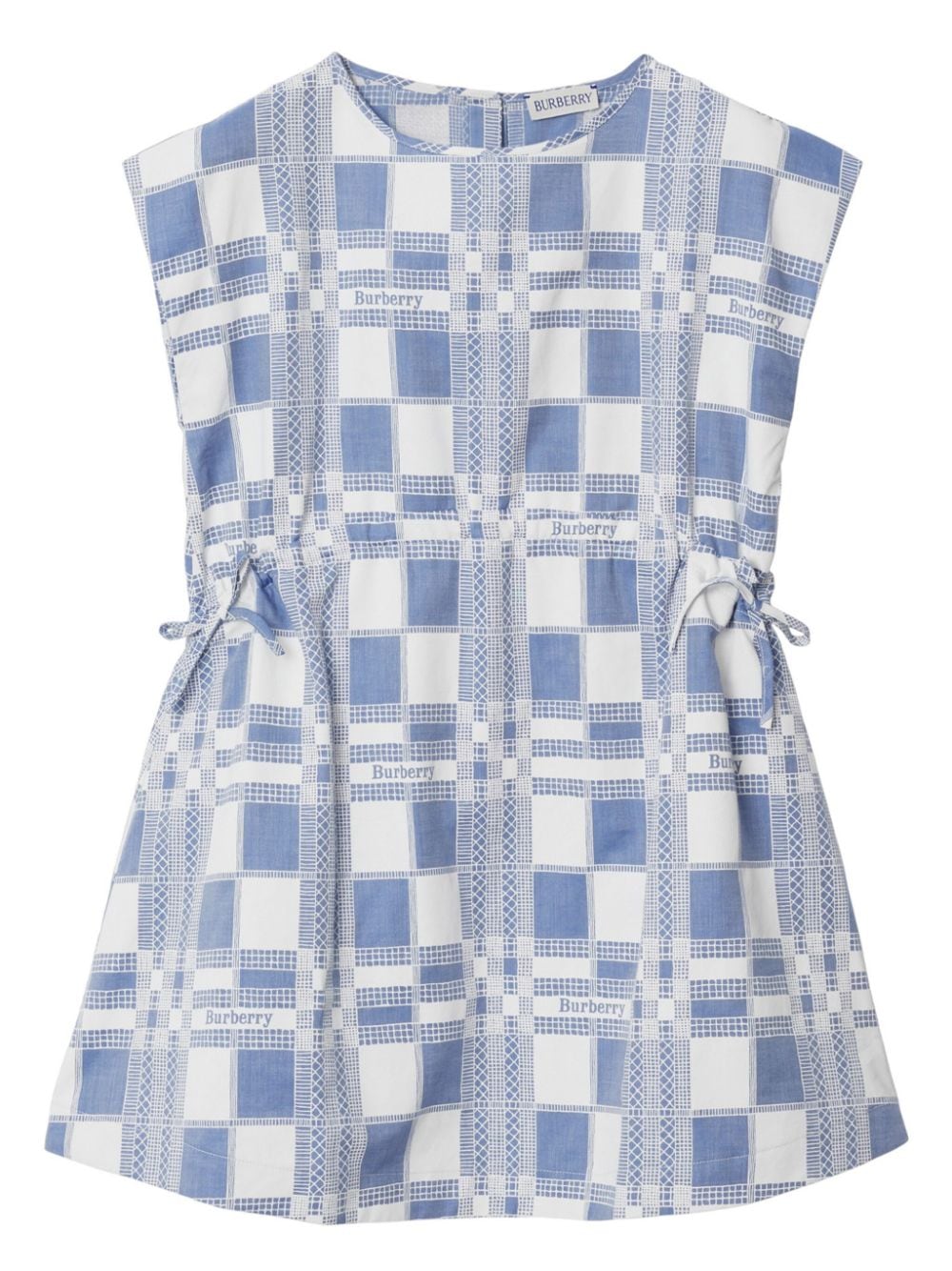 Burberry Kids check and logo-print cotton dress - Blue von Burberry Kids