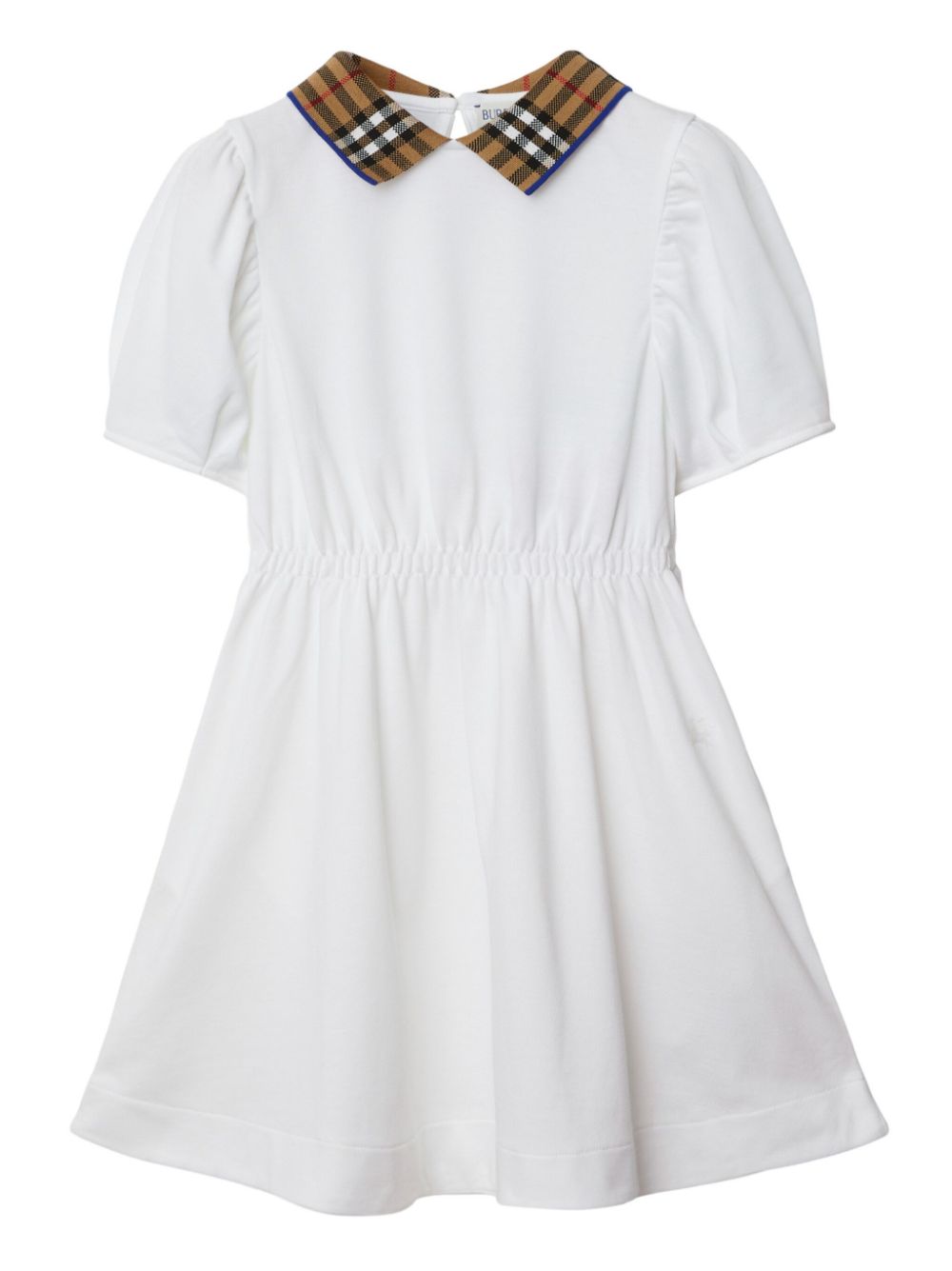 Burberry Kids check-collar cotton polo dress - White von Burberry Kids