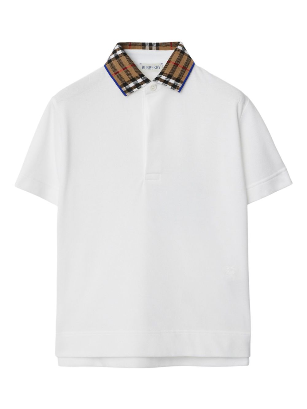 Burberry Kids check-collar cotton polo shirt - White von Burberry Kids