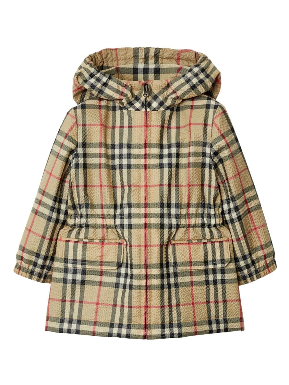 Burberry Kids check hooded jacket - Brown von Burberry Kids