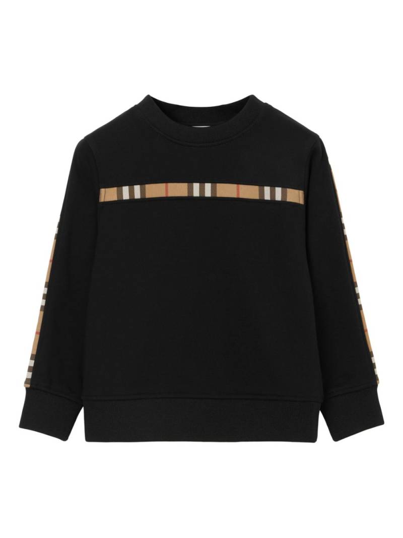 Burberry Kids check-panel cotton sweatshirt - Black von Burberry Kids