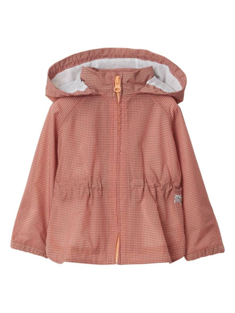 Burberry Kids check-pattern hooded coat - Pink von Burberry Kids