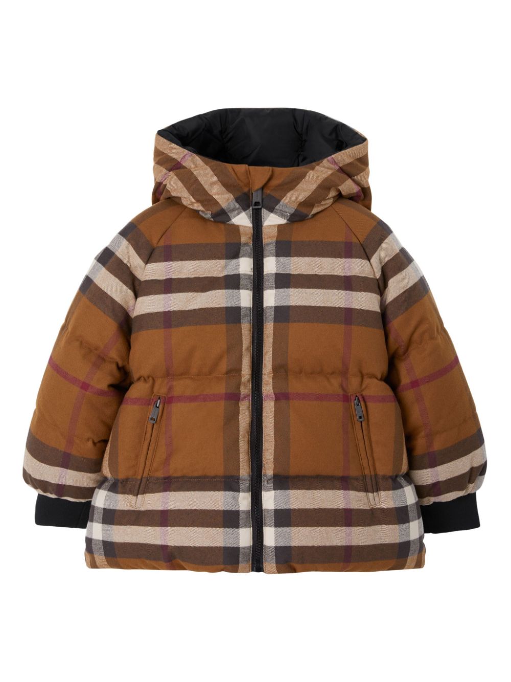 Burberry Kids check-pattern hooded padded jacket - Brown von Burberry Kids