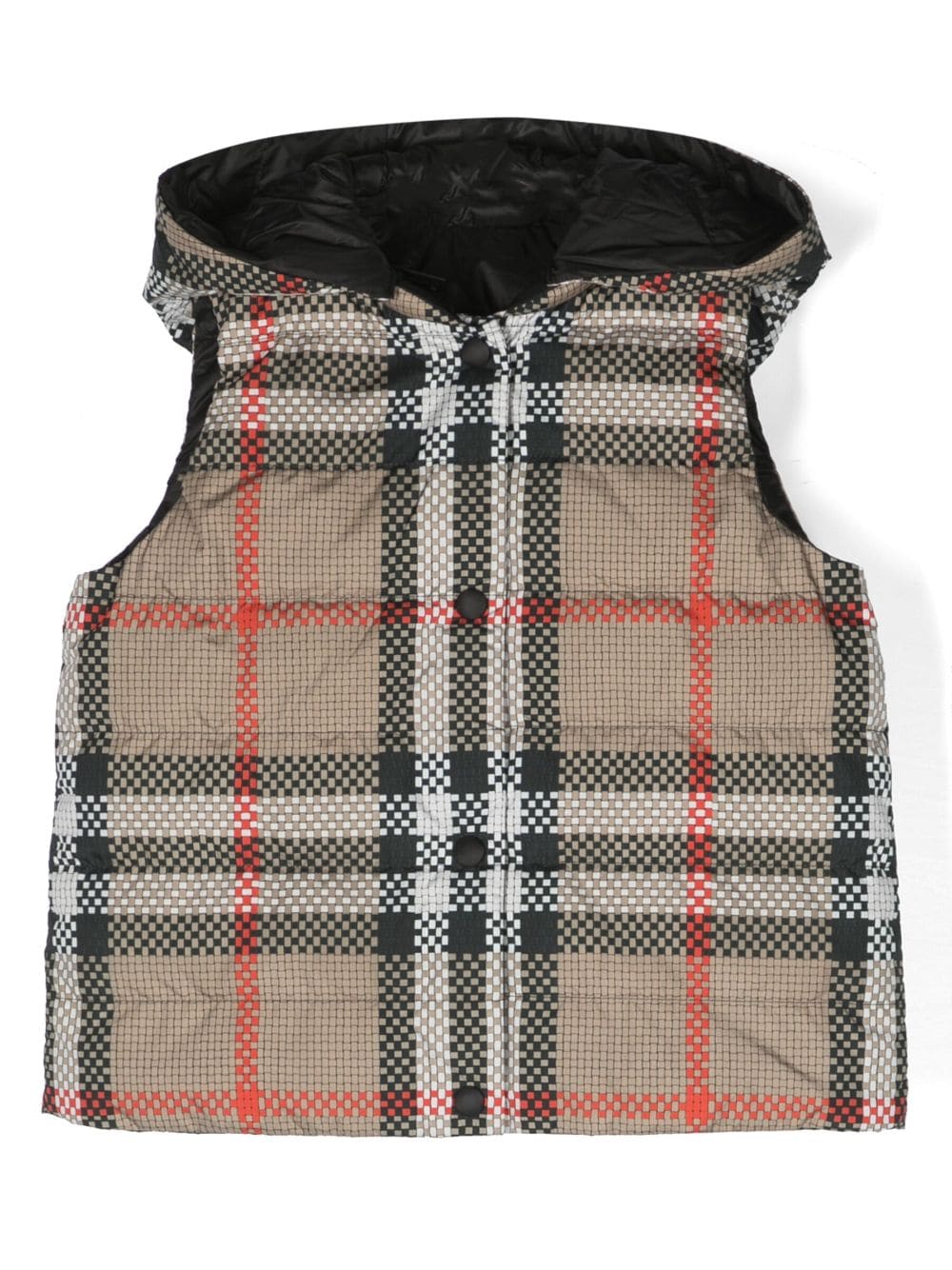 Burberry Kids check-pattern padded hooded gilet - Brown von Burberry Kids