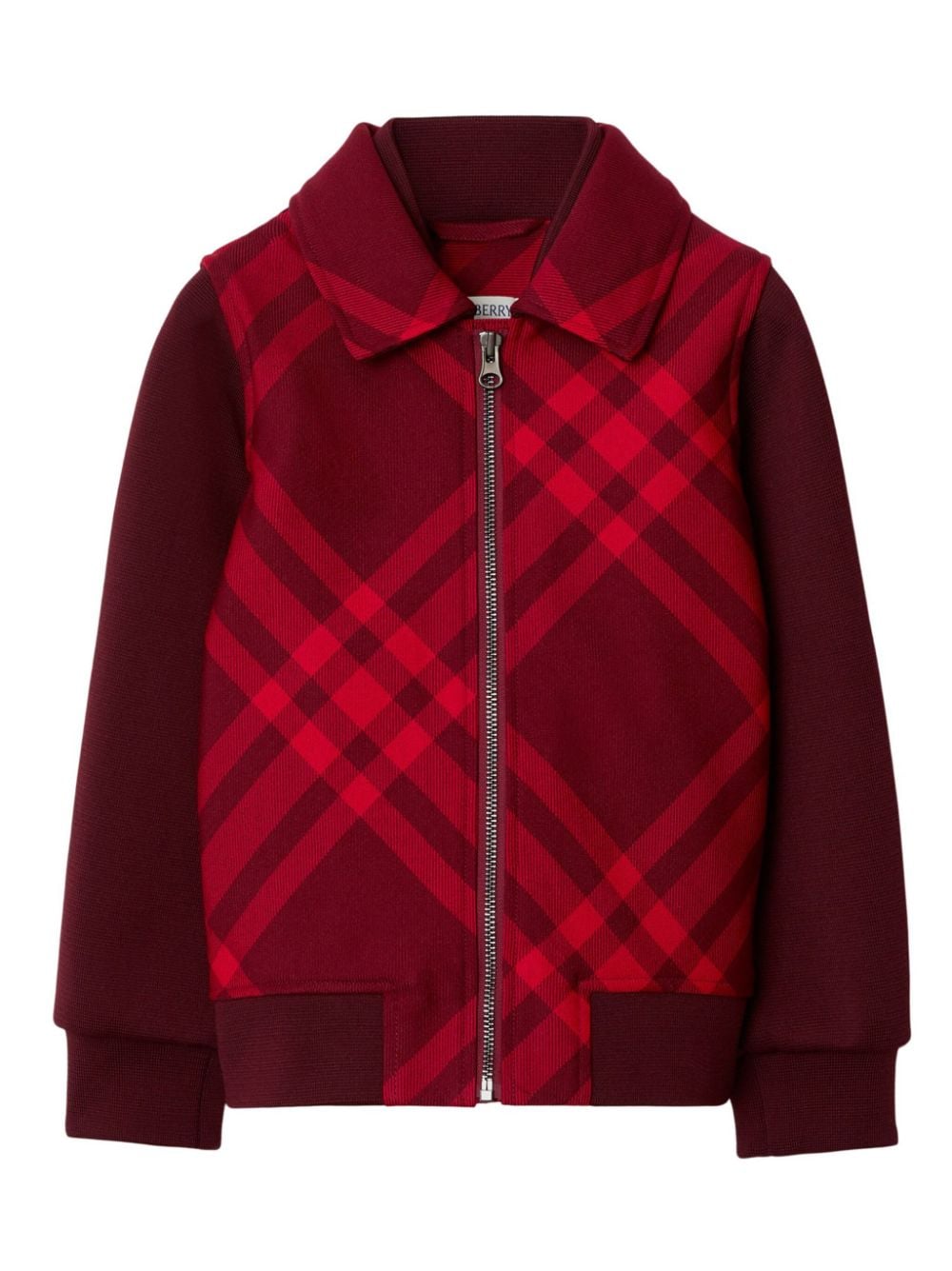 Burberry Kids check-pattern panelled bomber jacket - Red von Burberry Kids