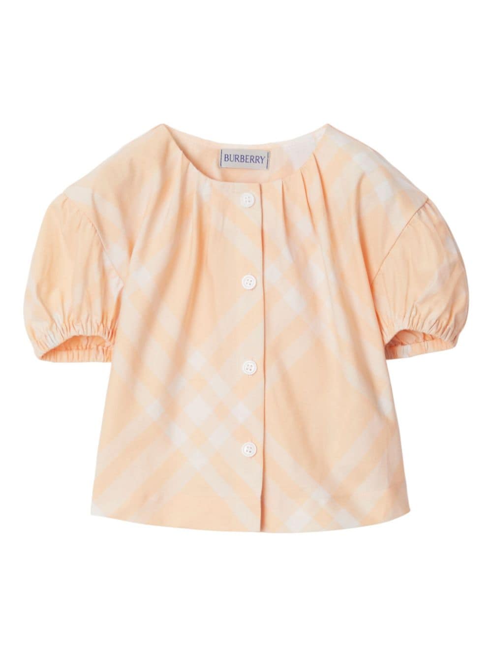 Burberry Kids checked cotton blouse - Orange von Burberry Kids