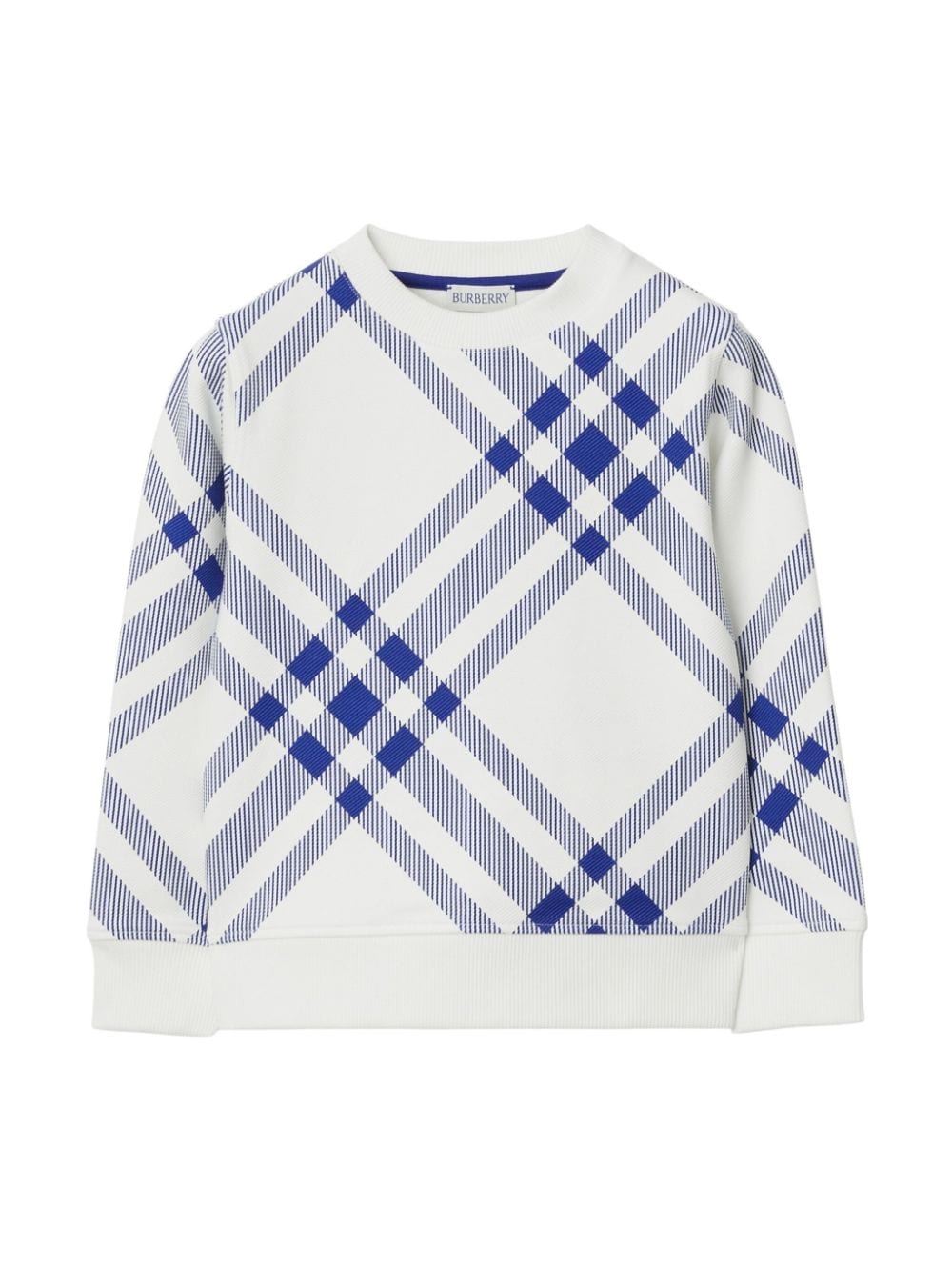 Burberry Kids checked crew-neck sweatshirt - White von Burberry Kids