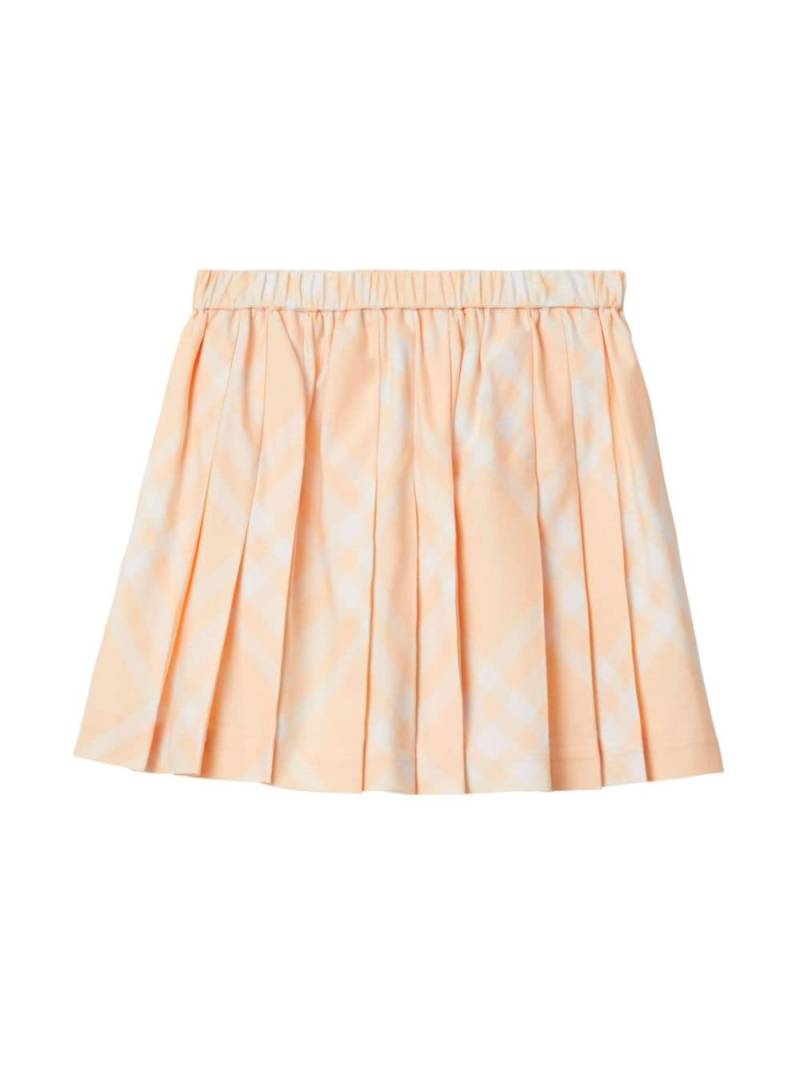 Burberry Kids checked pleated cotton miniskirt - Orange von Burberry Kids