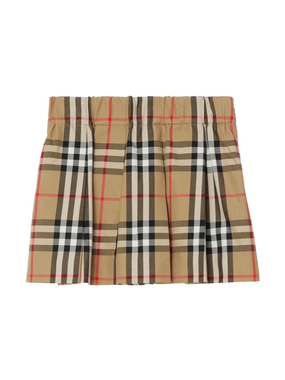Burberry Kids checkered pleated cotton skirt - Neutrals von Burberry Kids