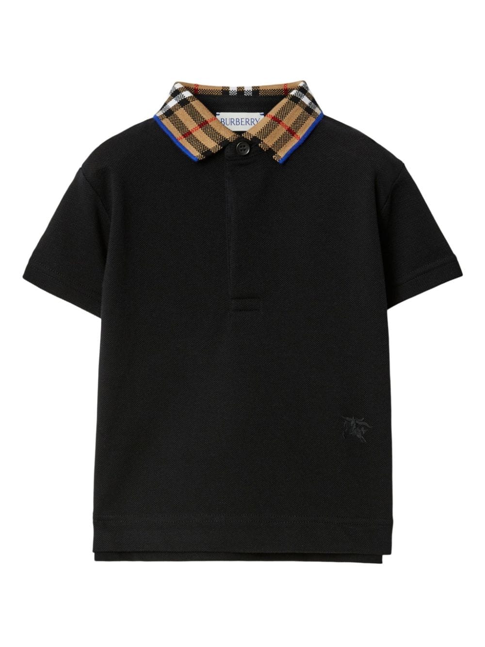 Burberry Kids contrast-collar cotton polo shirt - Black von Burberry Kids