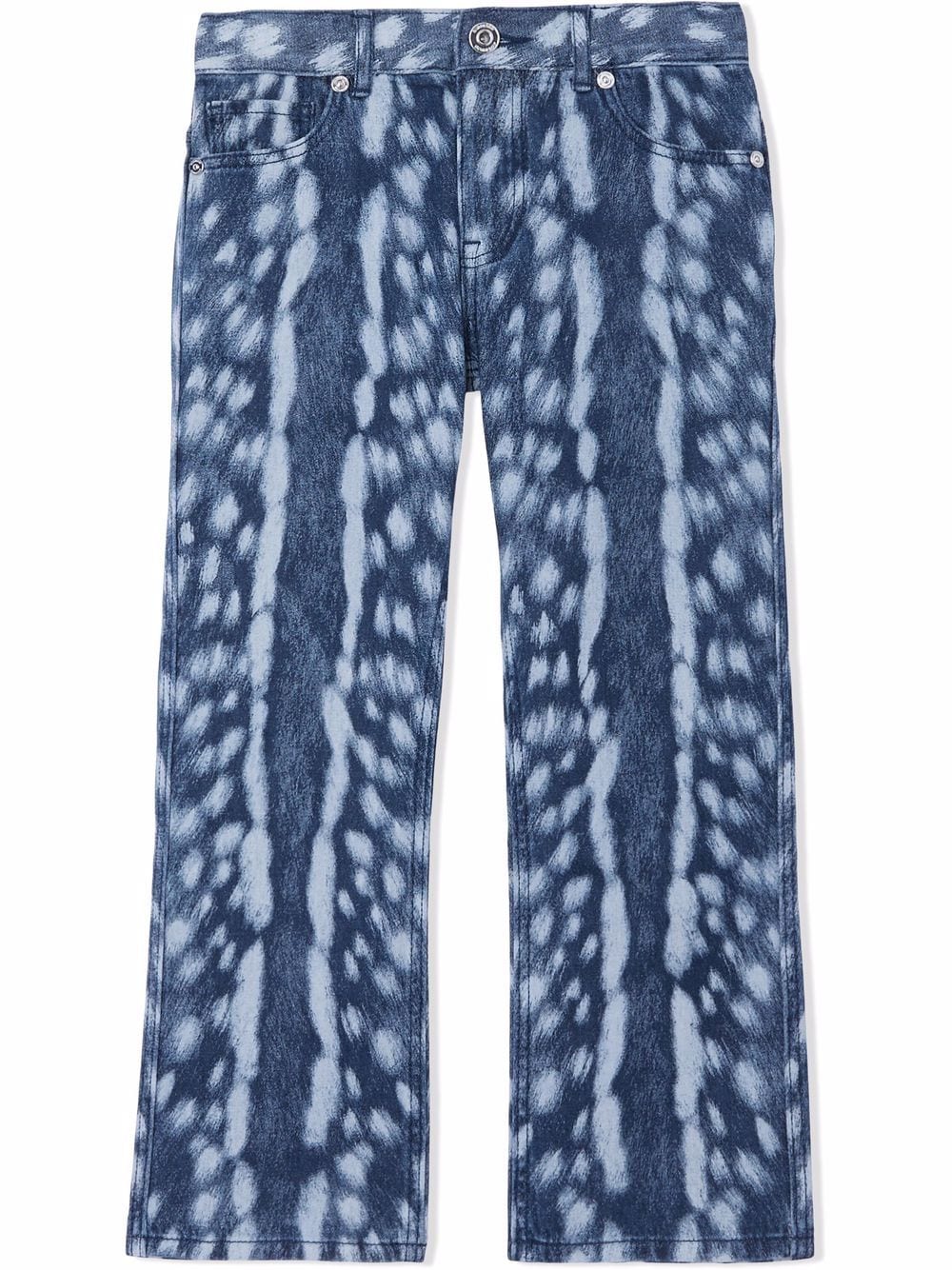 Burberry Kids deer-print flared jeans - Blue von Burberry Kids