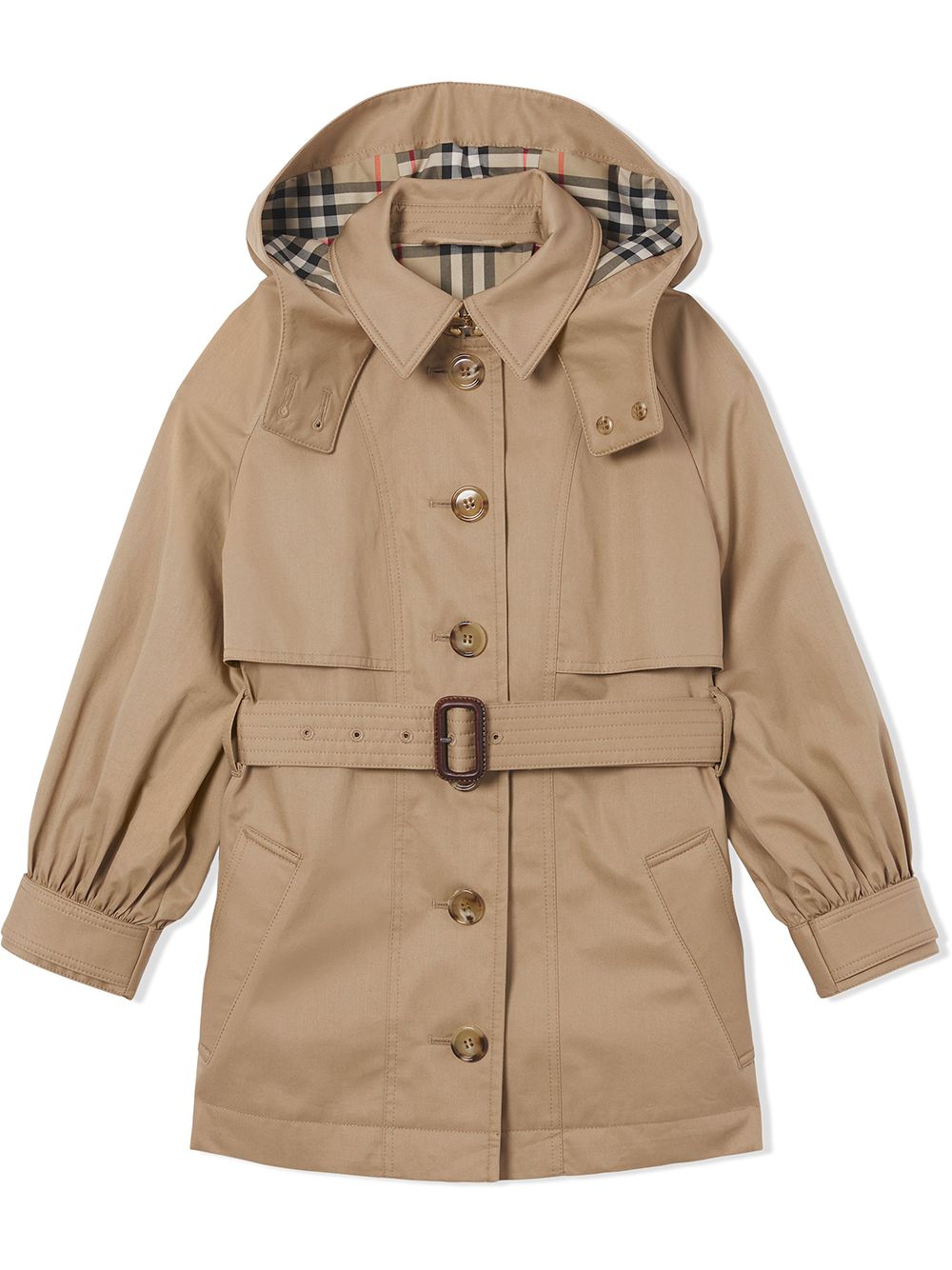 Burberry Kids detachable-hood trench coat - Neutrals von Burberry Kids