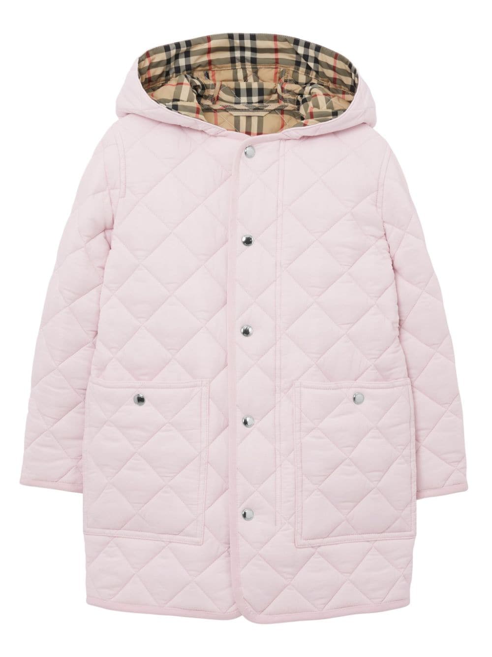 Burberry Kids diamond-quilted hooded padded coat - Pink von Burberry Kids