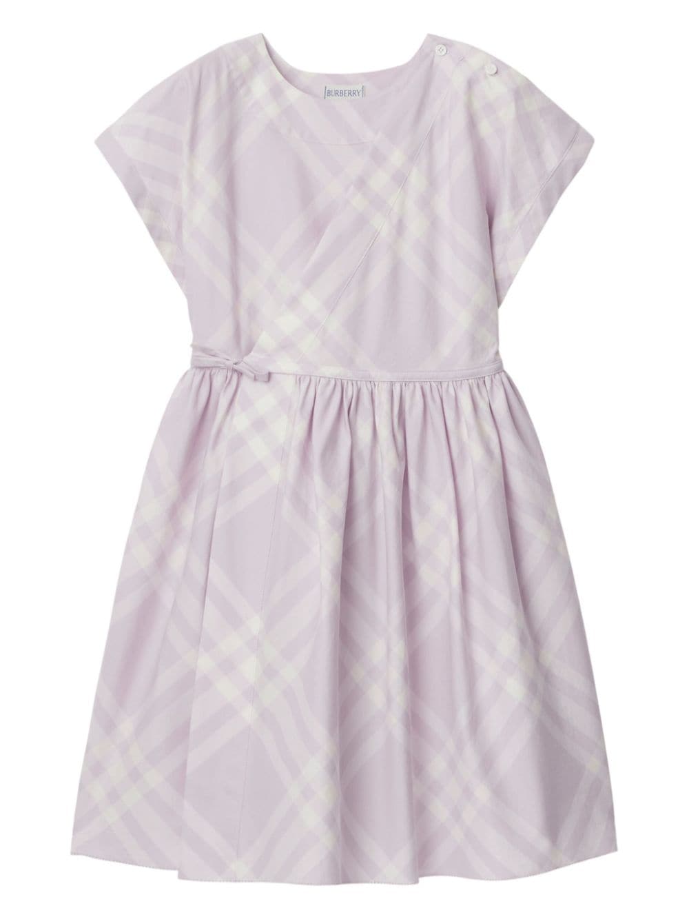 Burberry Kids empire-line checked dress - Purple von Burberry Kids