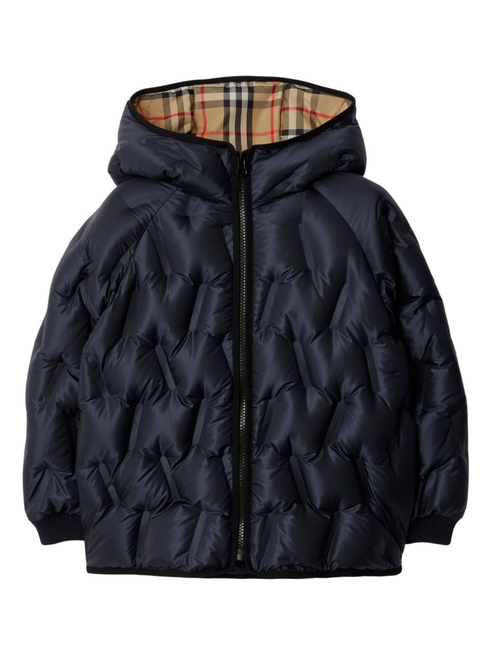 Burberry Kids hooded puffer jacket - Blue von Burberry Kids