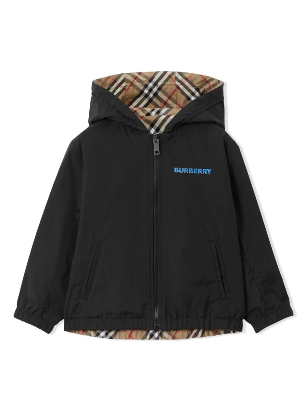 Burberry Kids illustration-print hooded jacket - Black von Burberry Kids