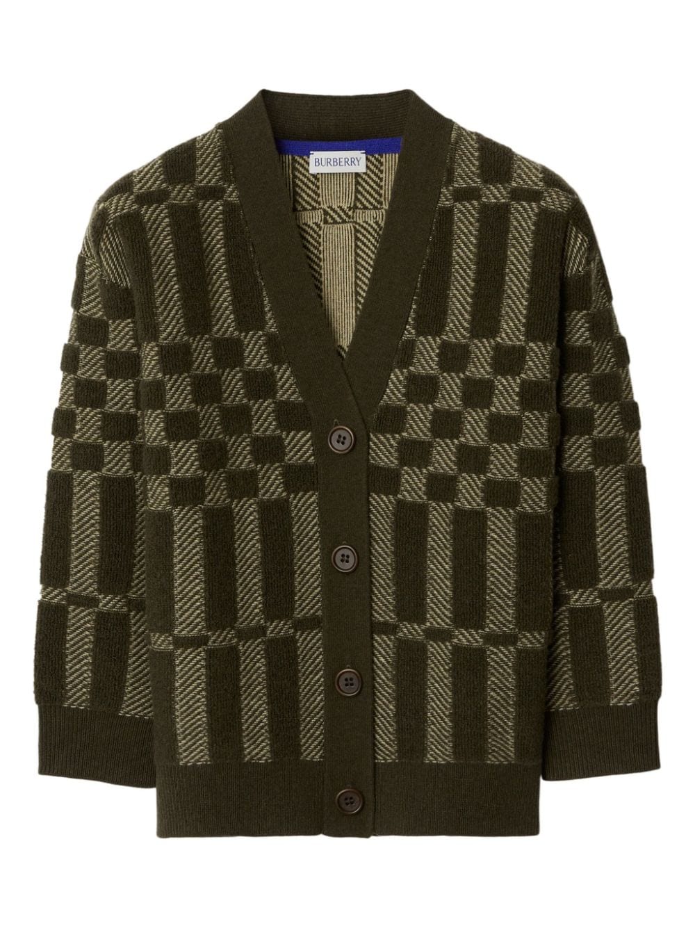 Burberry Kids intarsia-knit wool blend cardigan - Green von Burberry Kids