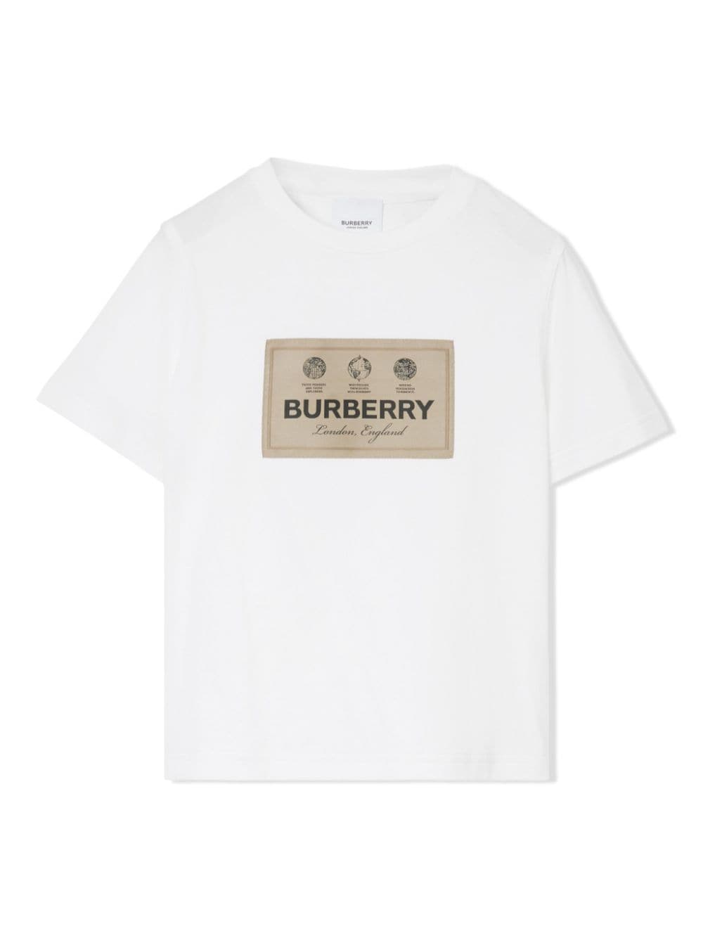Burberry Kids label-print cotton T-shirt - White von Burberry Kids