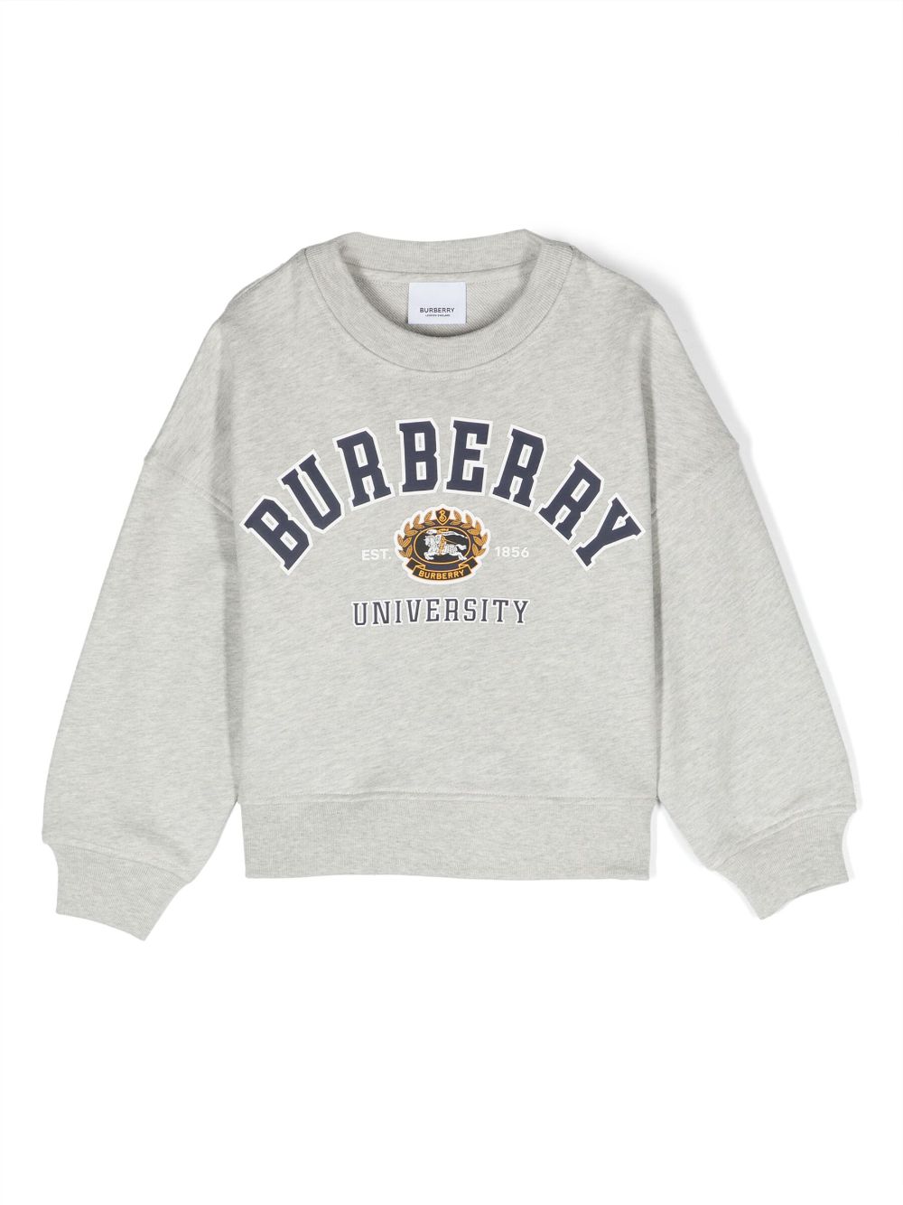 Burberry Kids logo-embossed cotton sweatshirt - Grey von Burberry Kids