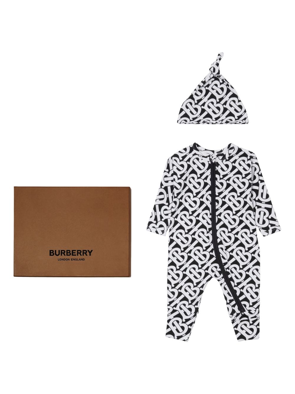 Burberry Kids monogram-print babygrow set - Black von Burberry Kids