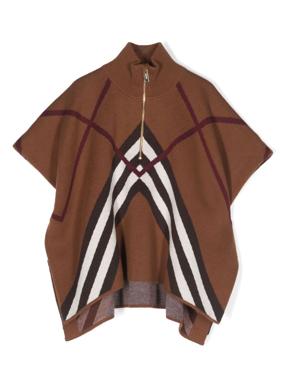 Burberry Kids stripe-print knitted cape - Brown von Burberry Kids