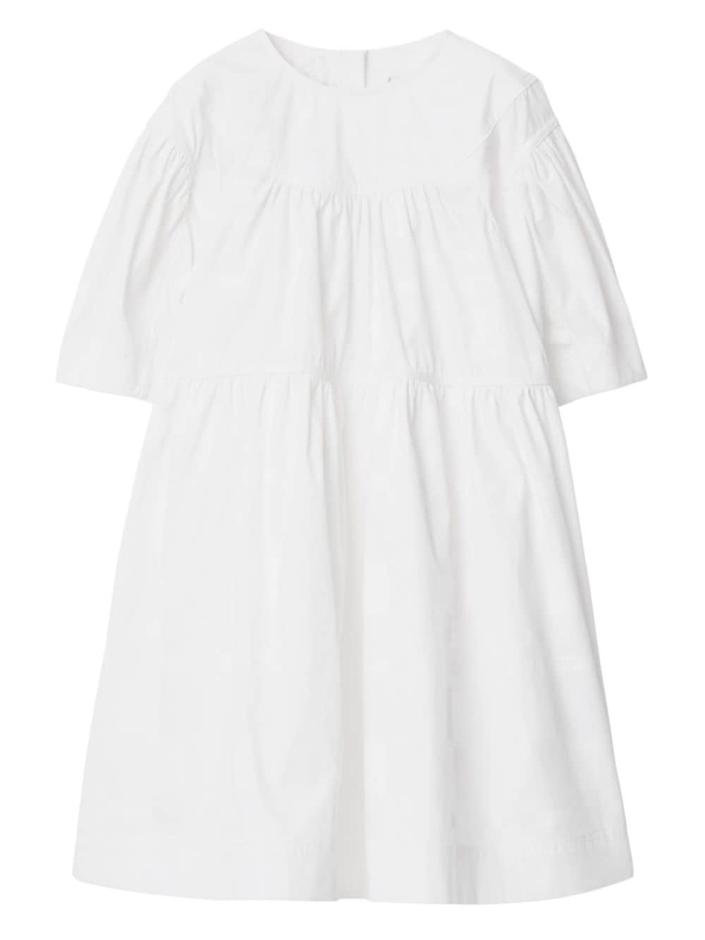 Burberry Kids tiered cotton dress - White von Burberry Kids