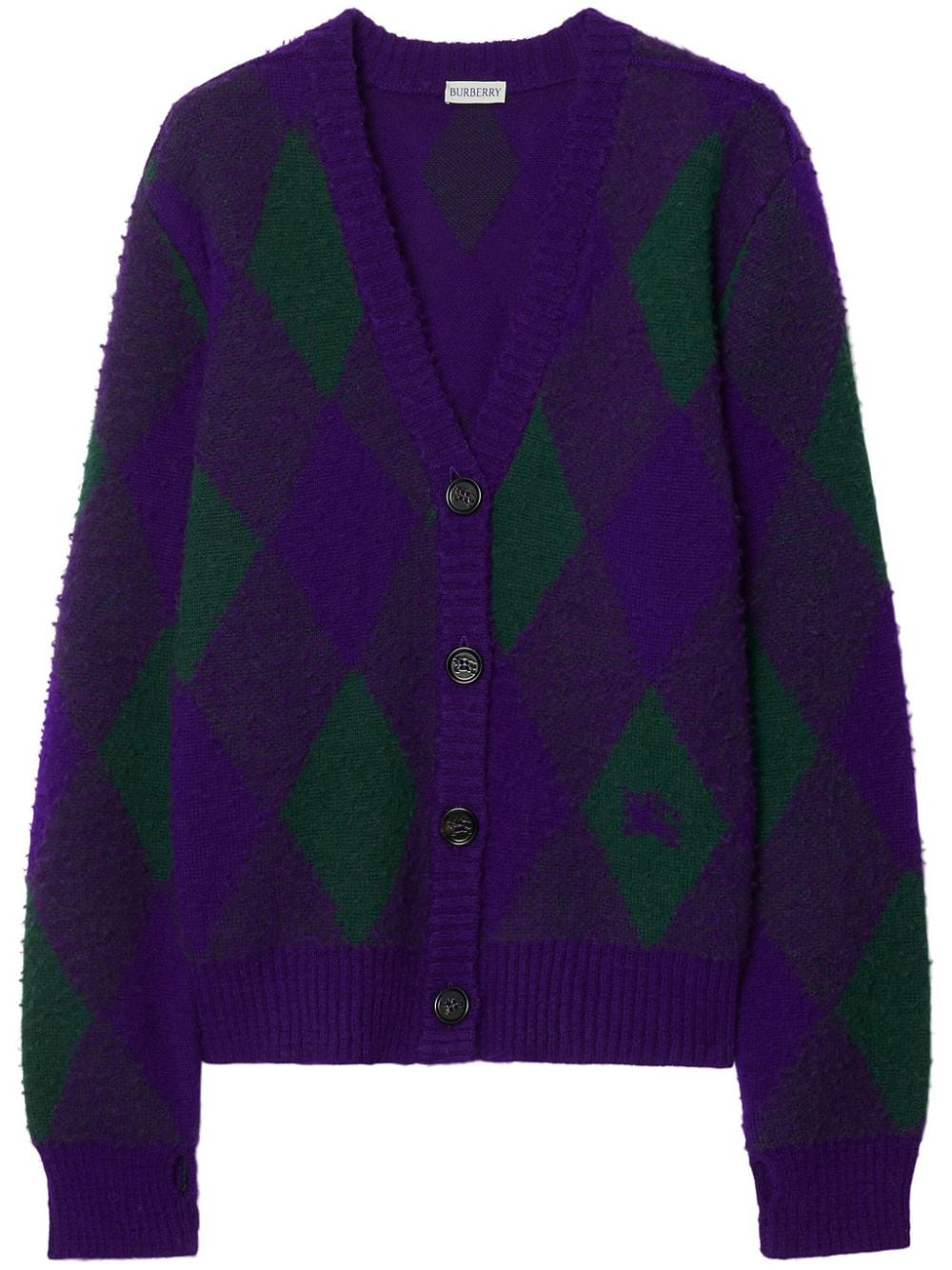 Burberry Argyle-intarsia wool cardigan - Purple von Burberry