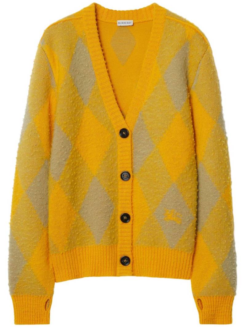 Burberry Argyle patterned-jacquard wool cardigan - Orange von Burberry