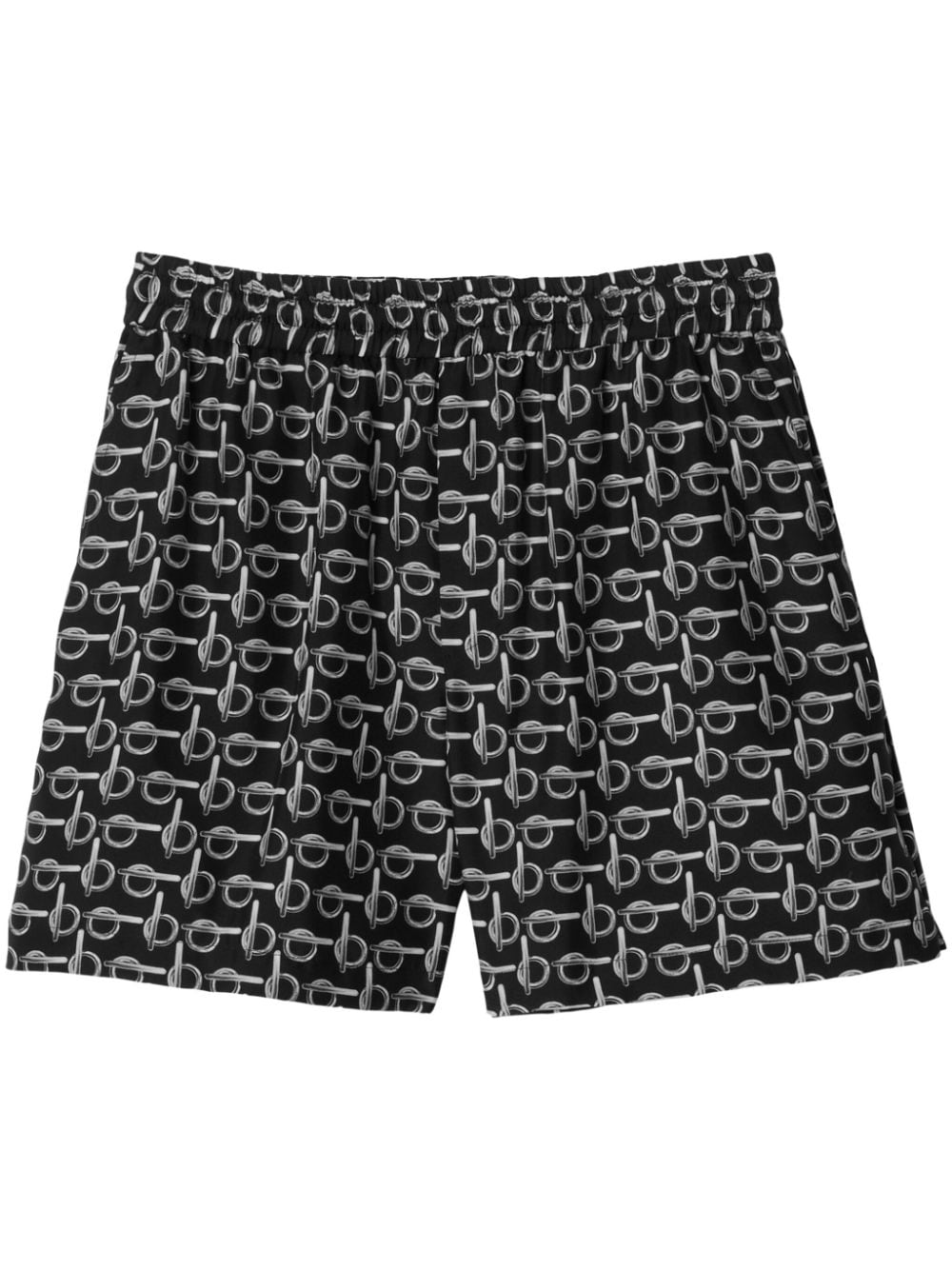 Burberry B-print silk shorts - Black von Burberry