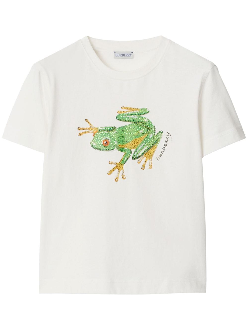 Burberry Boxy Crystal Frog cotton T-shirt - White von Burberry