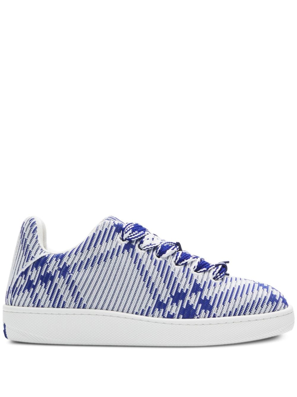 Burberry Box checked leather sneakers - Blue von Burberry