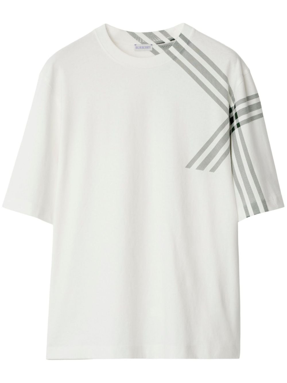 Burberry Check Sleeve Cotton T-shirt - White von Burberry