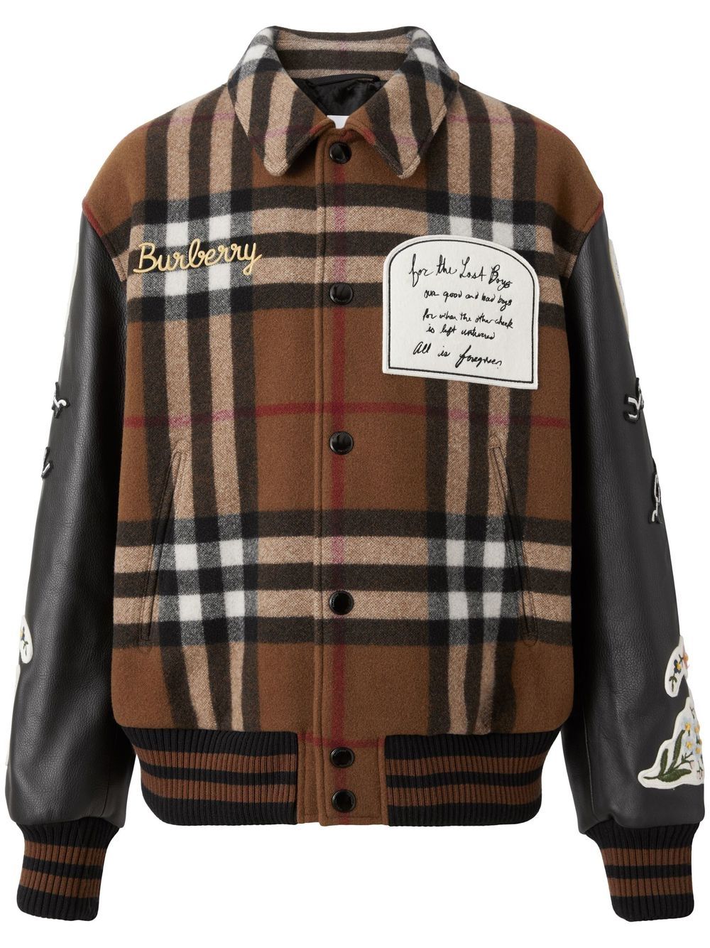Burberry Check Technical wool bomber jacket - Brown von Burberry