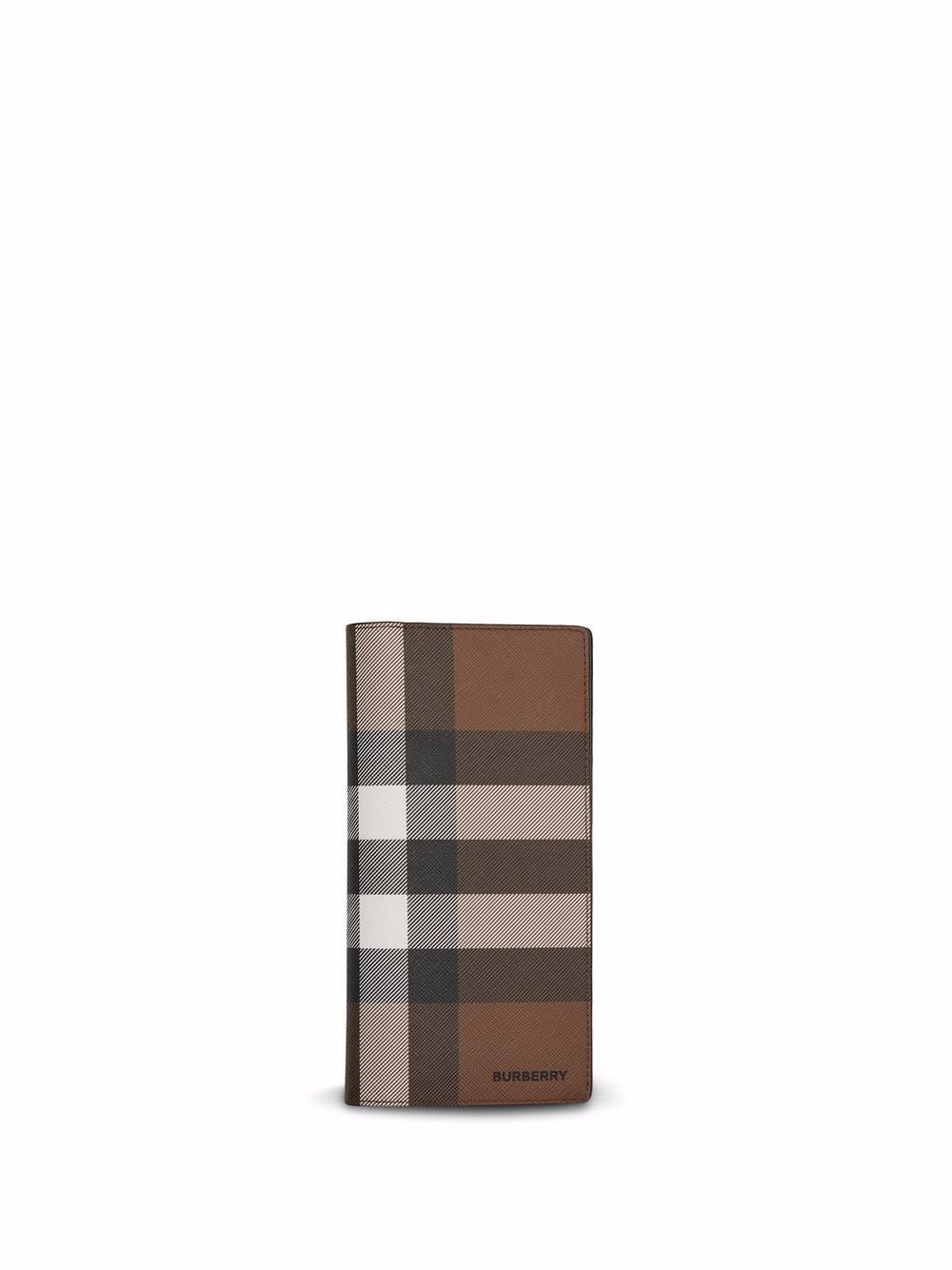 Burberry Check-print e-canvas leather wallet - Brown von Burberry