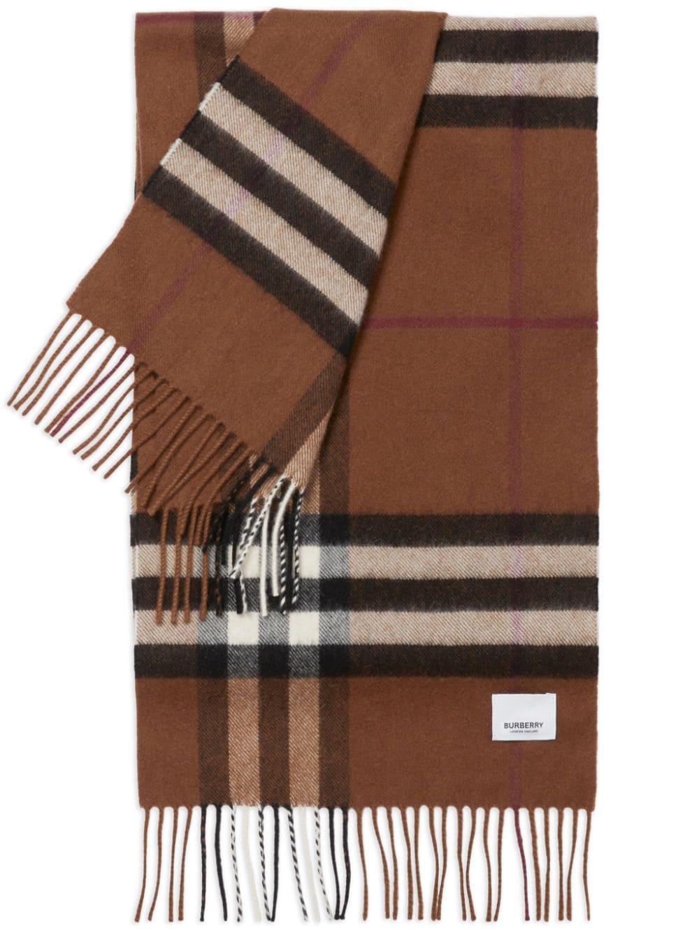 Burberry Classic-check fringed scarf - Brown von Burberry