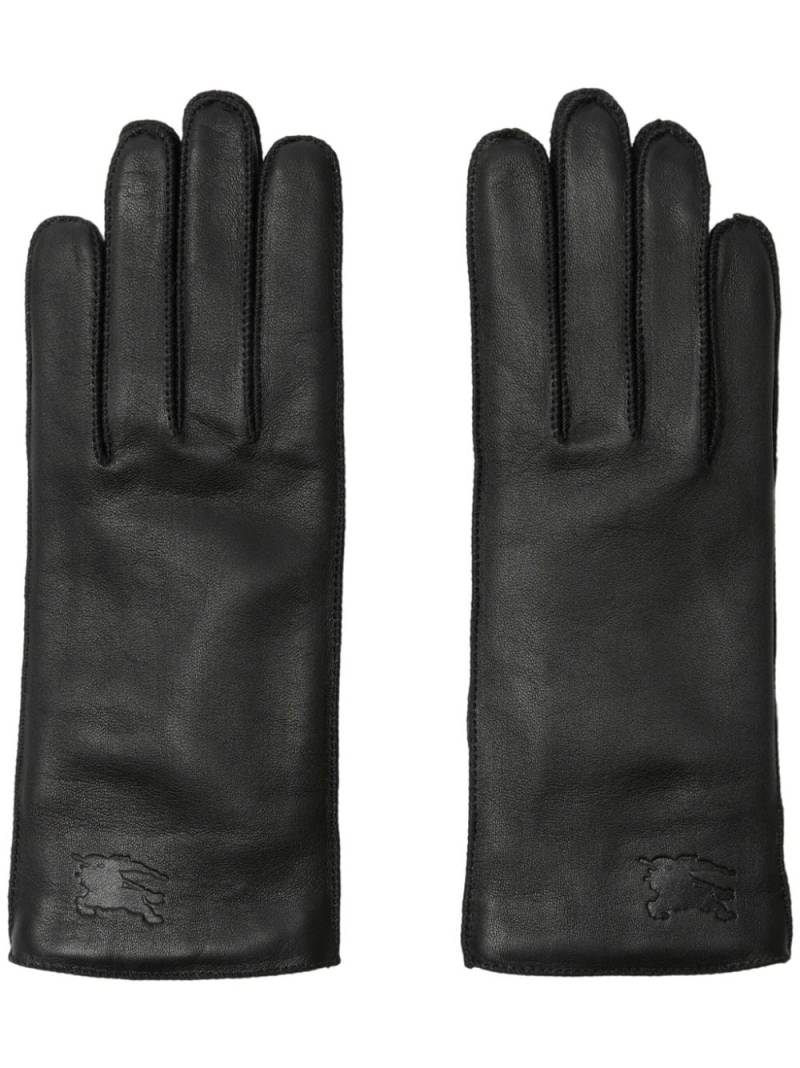 Burberry EKD-debossed leather gloves - Black von Burberry