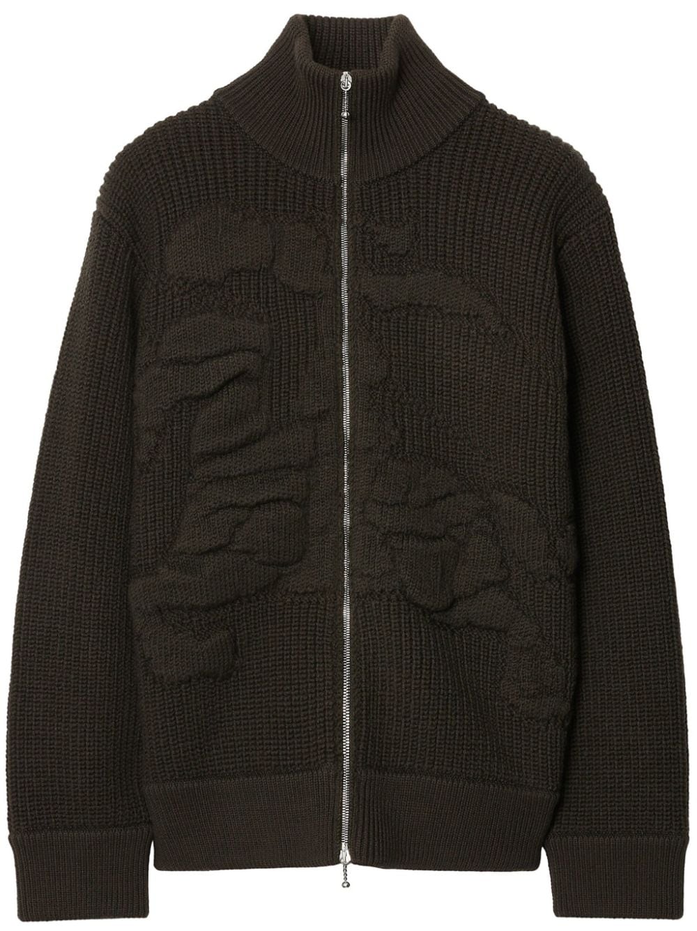 Burberry EKD-motif zip-up cardigan - Brown von Burberry