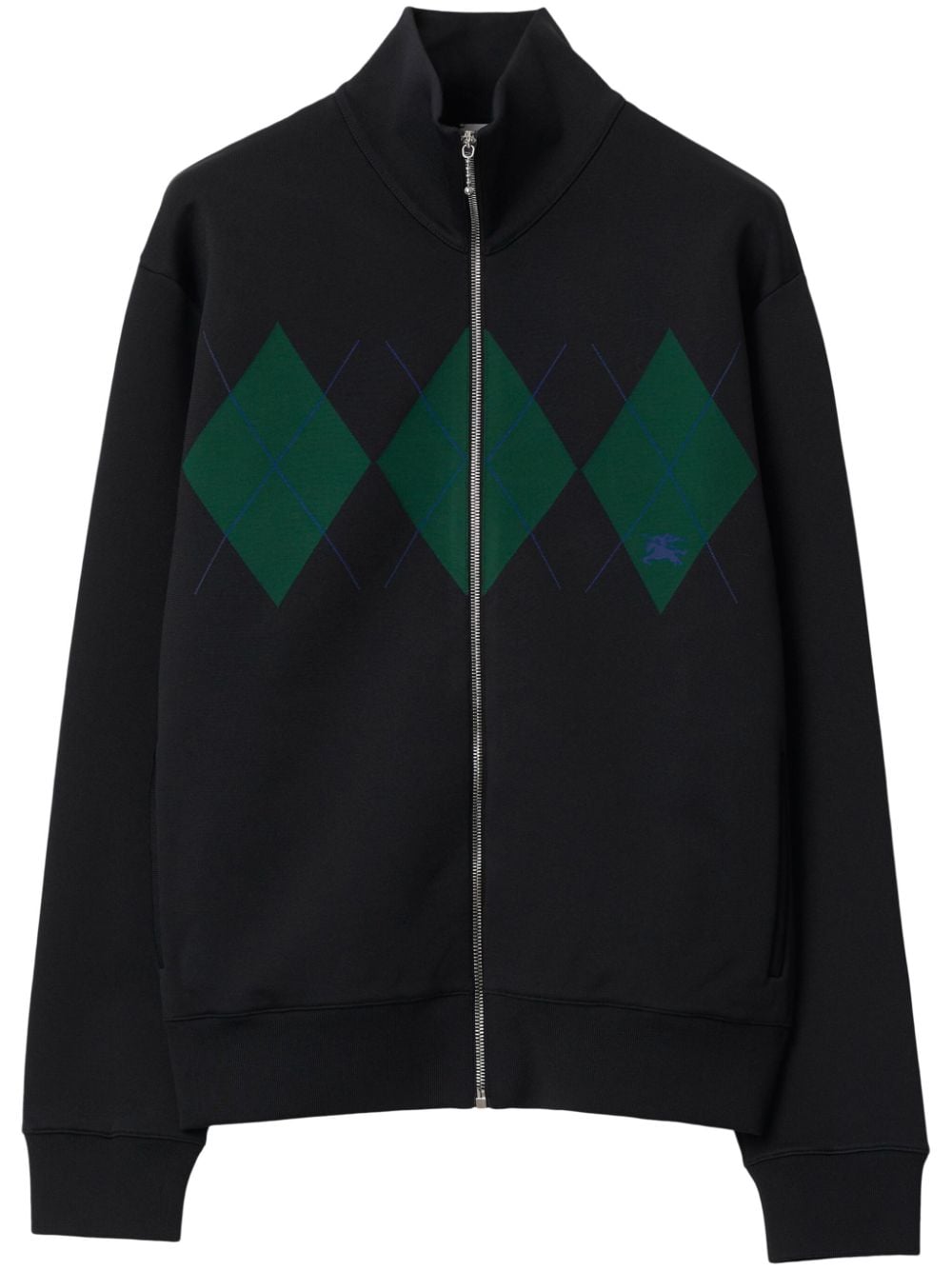 Burberry EKD-embroidered argyle track jacket - Black von Burberry