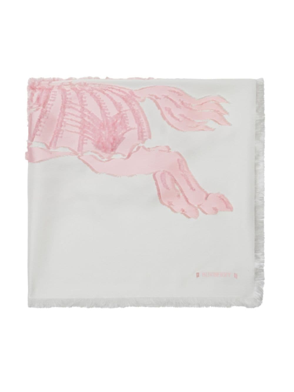 Burberry EKD-motif fringed scarf - White von Burberry